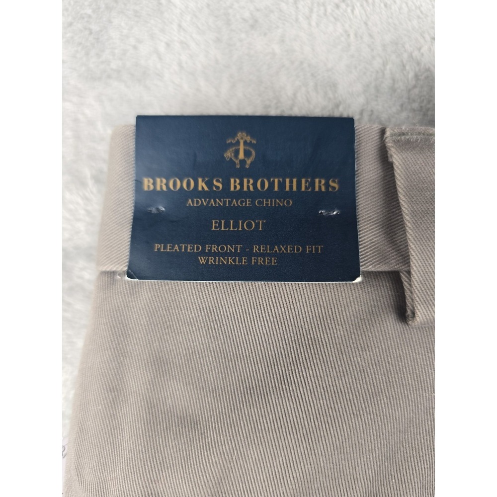 Brooks Brothers Advantage Chino Pants Mens 38x30 Brown Elliot Khaki NWT - Picture 6 of 10